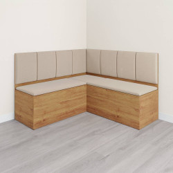 Conjunto Canto Romano com Baú - Linho Bege  Conjunto Canto Romano com Baú - Linho Bege