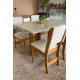 Mesa de Jantar Tokio Tampo c/ Vidro 120x80 c/ 4 Cadeiras Sol - Linho Bronze Mesa de Jantar Tokio Tampo c/ Vidro 120x80 c/ 4 Cadeiras Sol - Linho Bronze