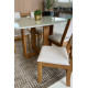 Mesa de Jantar Tokio Tampo c/ Vidro 120x80 c/ 4 Cadeiras Sol - Linho Bronze Mesa de Jantar Tokio Tampo c/ Vidro 120x80 c/ 4 Cadeiras Sol - Linho Bronze