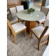 Mesa de Jantar Daila Tampo c/ Vidro 90x90 c/ 4 Cadeiras Sol - Linho Bronze Mesa de Jantar Daila Tampo c/ Vidro 90x90 c/ 4 Cadeiras Sol - Linho Bronze