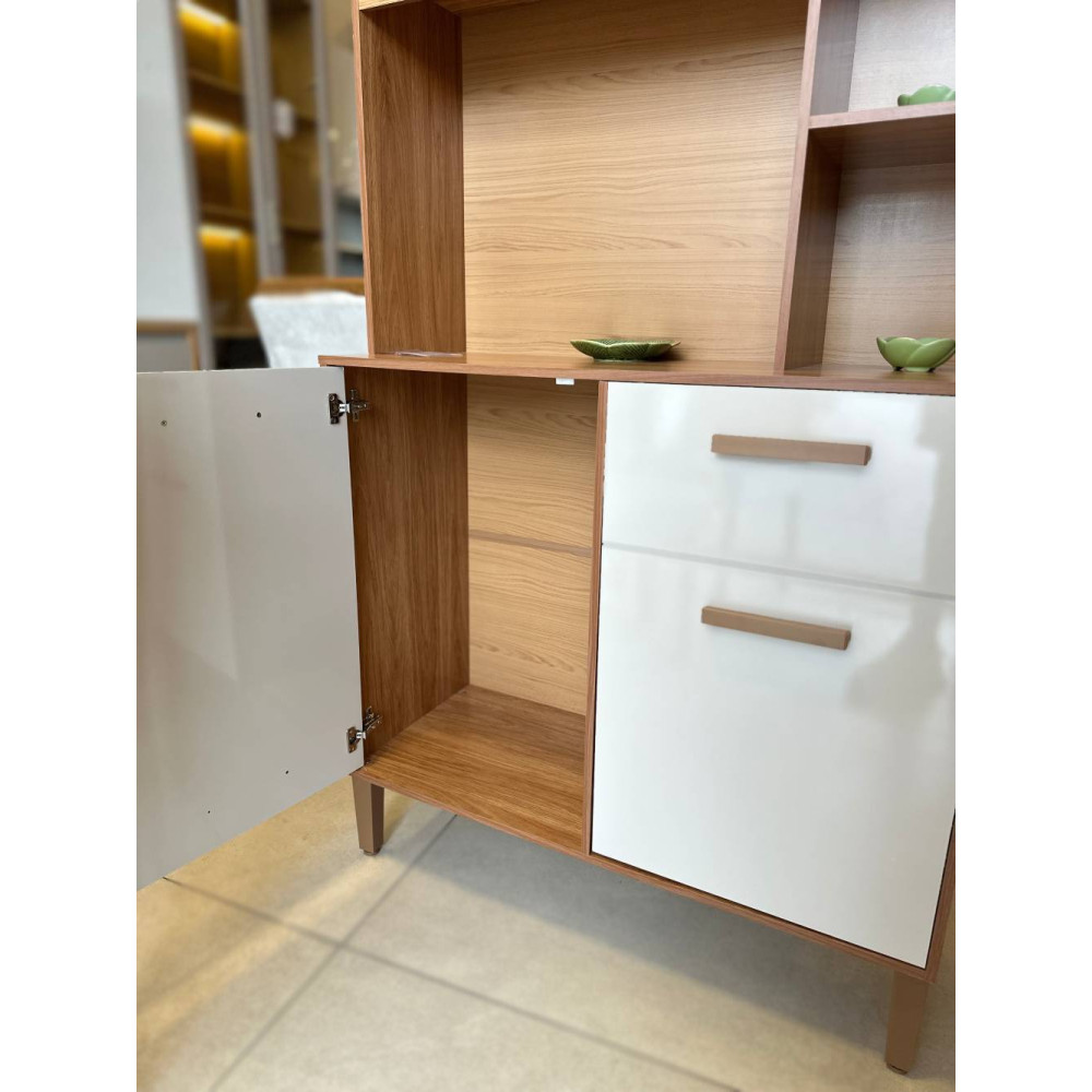 Kit Cozinha Compacta Dalia 4 portas e 1 Gaveta - Cinamomo/Off White