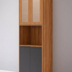 Paneleiro Torre quente Divina Reflecta 70cm 1 forno 4 porta - Cinamomo/Titanium