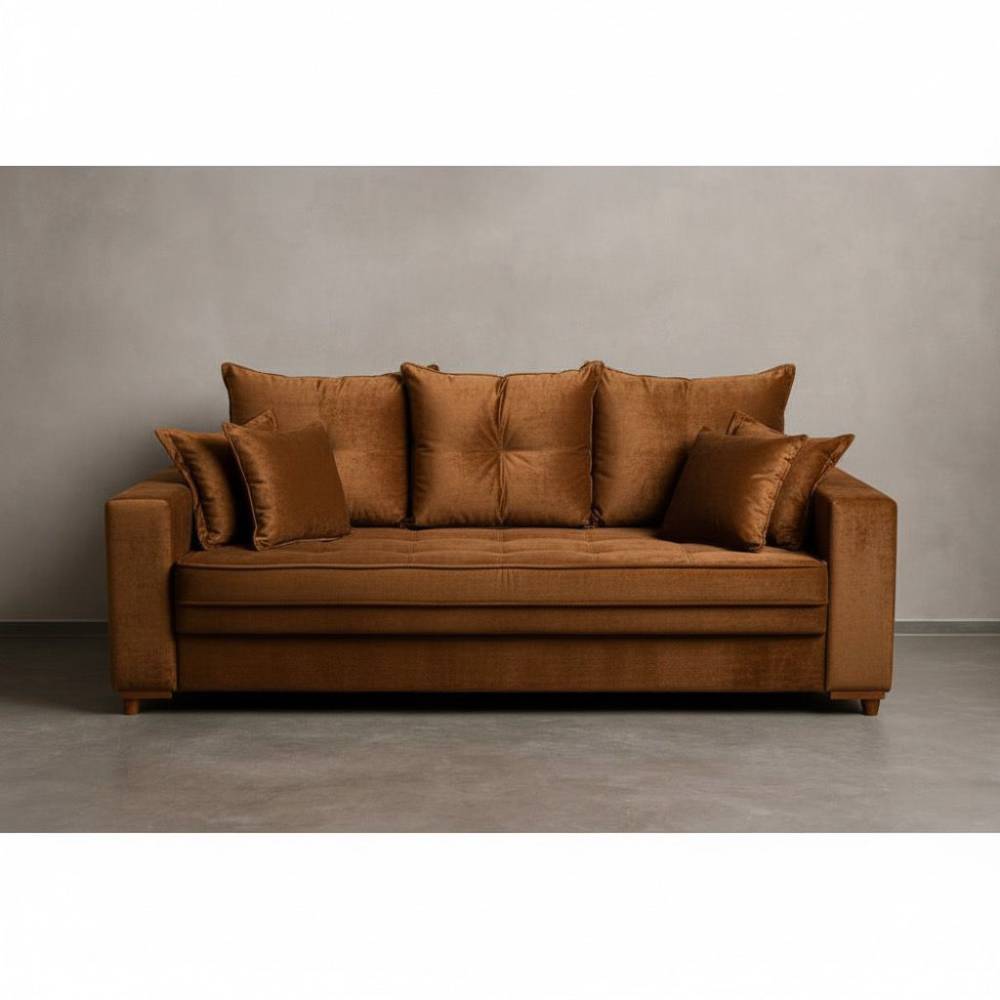 Sofá Living Jadore Confort 3 lugares Veludo - Terracota Sofá Living Jadore Confort 3 lugares Veludo - Terracota