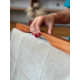 Mesa de Jantar Simpatia Candian tampo Redondo c/ Vidro c/ 4 Cadeiras Julia - Veludo Bege - Off White/ Cinamomo Mesa de Jantar Simpatia Candian tampo Redondo c/ Vidro c/ 4 Cadeiras Julia - Veludo Bege - Off White/ Cinamomo