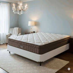 Colchão Star Ortopédico 30x188x138 - Casal - Anjos - Marrom + Base Cama Box Casal Courino - Branco