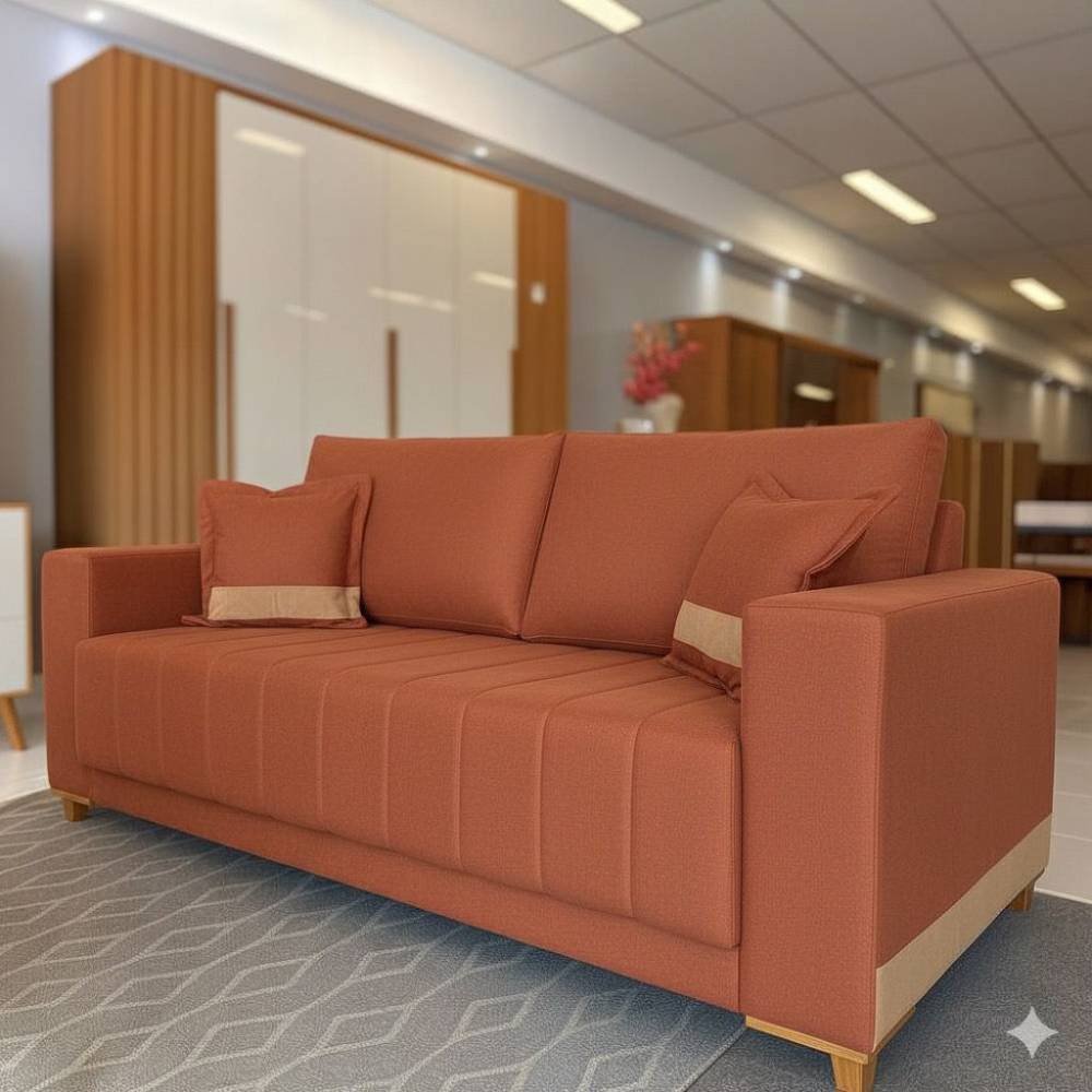 Sofá Búzios 3 Lugares - Linho Terracota