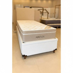 Colchão Airflex Solteiro com Molas Ensacadas 25x188x88cm + Base Baú Solteiro Courino – Branca Colchão Airflex Solteiro com Molas Ensacadas 25x188x88cm + Base Baú Solteiro Courino – Branca