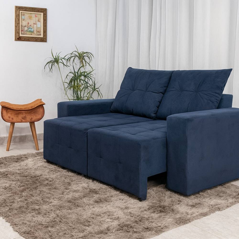 Sofá  Retrátil Hawai 1,85 cm - Azul 