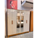 Guarda Roupa Nina Casal c/ Espelho 6 Portas 4 Gavetas - Nature/Off White