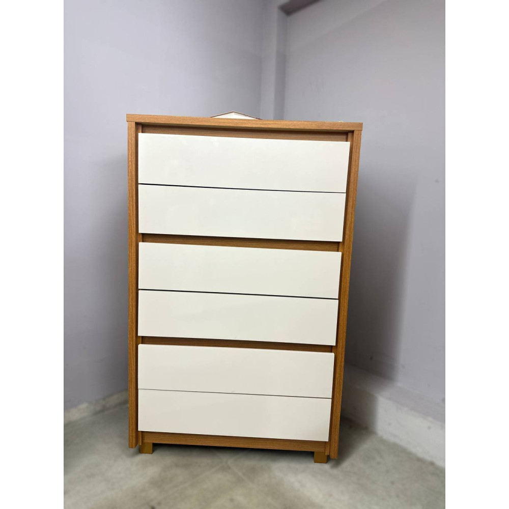 Cômoda Unno 6 Gavetas - Cinamomo/Off White