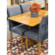 Mesa de Jantar Salinas 120x80 c/ 4 Cadeiras Londres Cinza - Cinamomo
