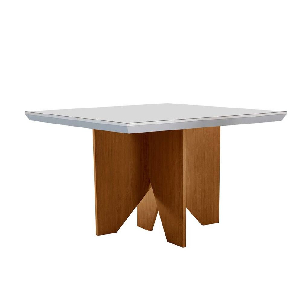 Mesa de Jantar Nevada 90x90 com Tampo Off White 