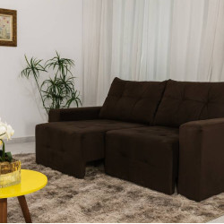 Sofá Retrátil Hawai 1,85 cm - Marrom  Sofá Retrátil Hawai 1,85 cm - Marrom