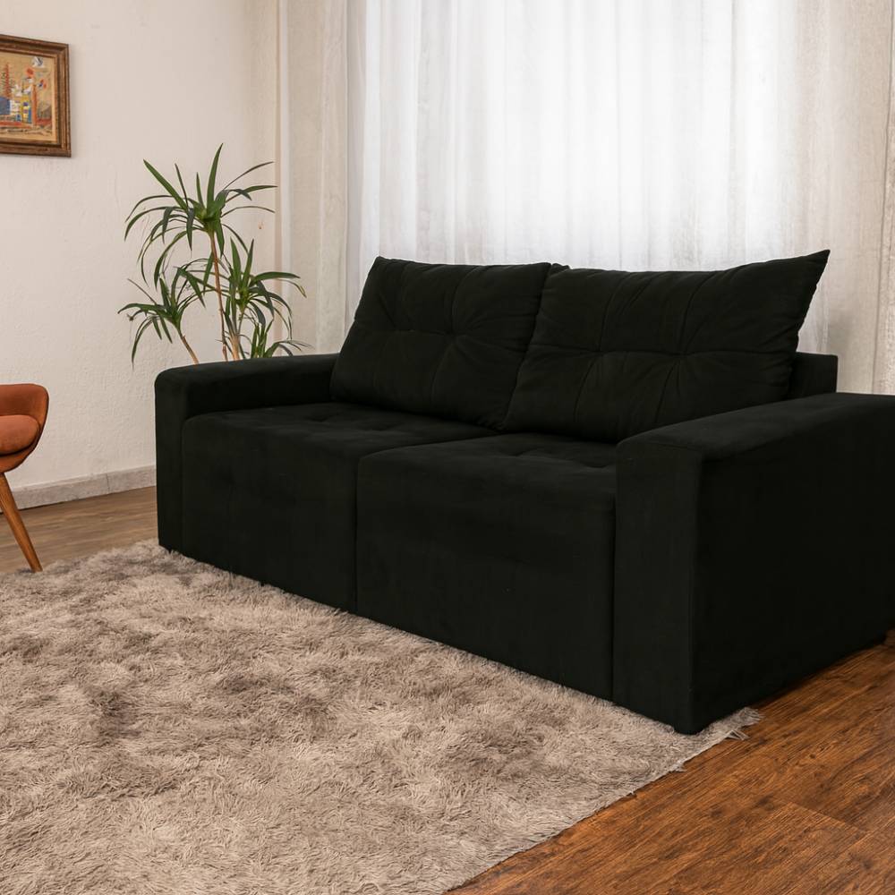 Sofá Retrátil Hawai 1,85cm - Preto