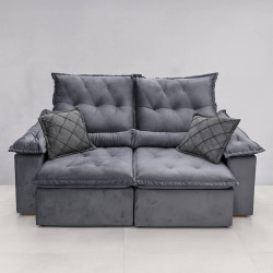 Sofá Miami Retrátil Reclinável 1,80 - Cinza Sofá Miami Retrátil Reclinável 1,80 - Cinza