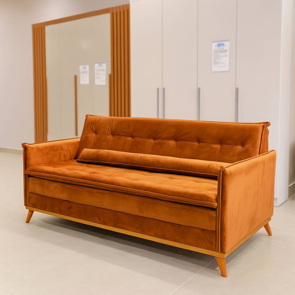 Sofá Cama Sofia Reclinável 2m - Terracota 