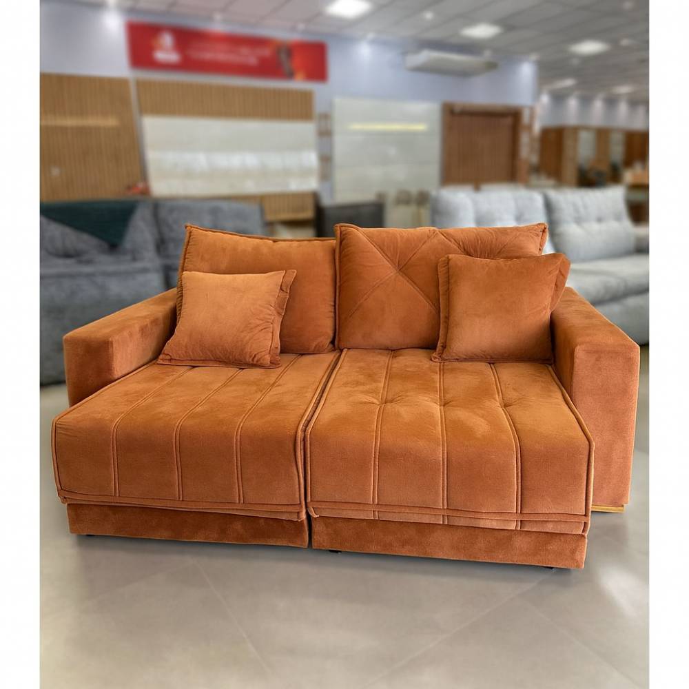 Sofá Pop Retrátil  2 m - Veludo Terracota 5008