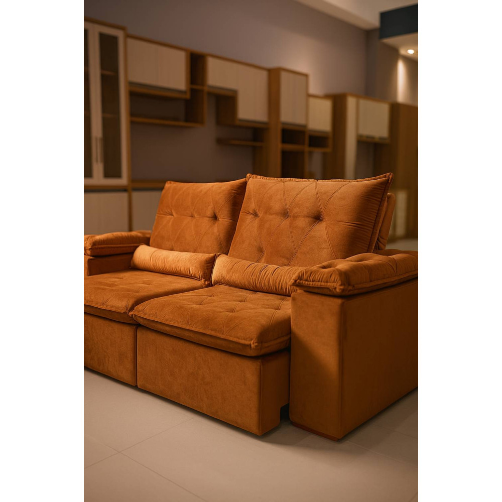 Sofá Miami Retrátil Reclinável 1,80 - Terracota 