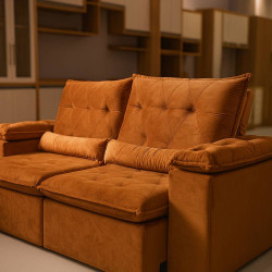 Sofá Miami Retrátil Reclinável 1,80 - Terracota  Sofá Miami Retrátil Reclinável 1,80 - Terracota