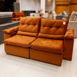 Sofá Miami Retrátil Reclinável 2,30 - Terracota  Sofá Miami Retrátil Reclinável 2,30 - Terracota