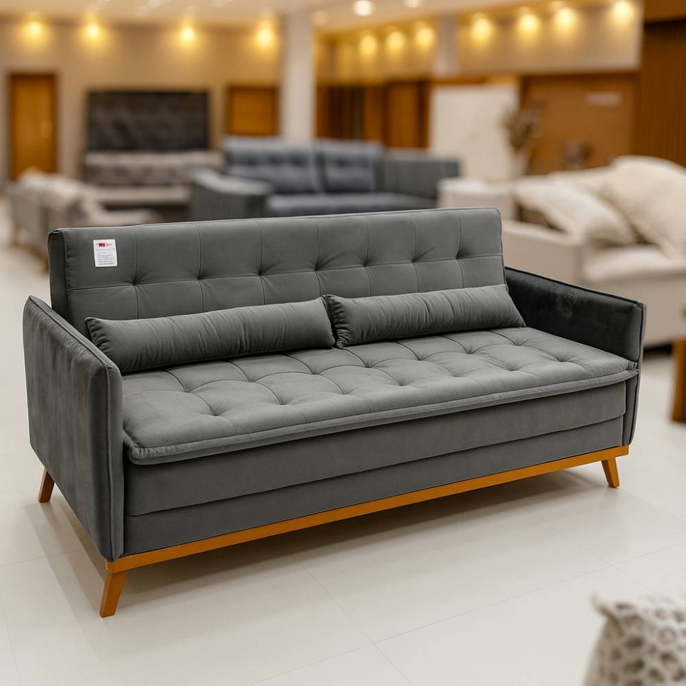 Sofá Cama Sofia Reclinável 2m - Cinza