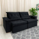 Sofá Miami Retrátil Reclinável 2,30 - Preto