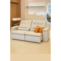 Sofá Miami Retrátil Reclinável 1,80 - Prata Sofá Miami Retrátil Reclinável 1,80 - Prata