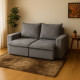 Sofá Retrátil Dubai 184 cm - Liso cinza 