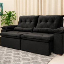 Sofá Miami Retrátil Reclinável 1,80 - Preto Sofá Miami Retrátil Reclinável 1,80 - Preto