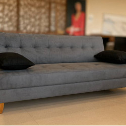 Sofá Cama 3 Lugares Arpoador - Innove Estofados - Veludo - Cinza Sofá Cama 3 Lugares Arpoador - Innove Estofados - Veludo - Cinza