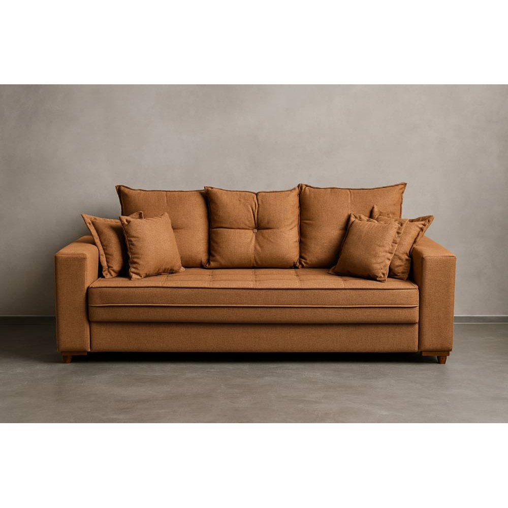 Sofá Living Jadore Confort 3 lugares Linho - Terracota 5049