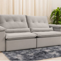 Sofá Miami Retrátil Reclinável 2,30 - Prata Sofá Miami Retrátil Reclinável 2,30 - Prata
