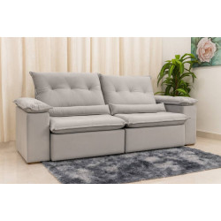 Sofá Miami Retrátil Reclinável 2,30 - Prata Sofá Miami Retrátil Reclinável 2,30 - Prata
