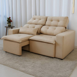 Sofá Retrátil e Reclinável 3 Lugares Beatriz – Bege Sofá Retrátil e Reclinável 3 Lugares Beatriz – Bege