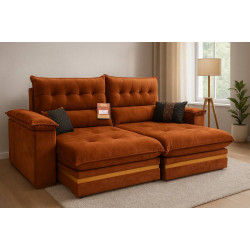 Sofá Colombia Retrátil Reclinável 2,50 - Terracota