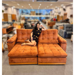 Sofá do Patrão Retrátil e Reclinável 2,30m – Molas Ensacadas - Terracota