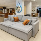 Sofá Cama Vogue Retrátil e Reclinável 2 m - Innove Estofados - Linho - Cinza