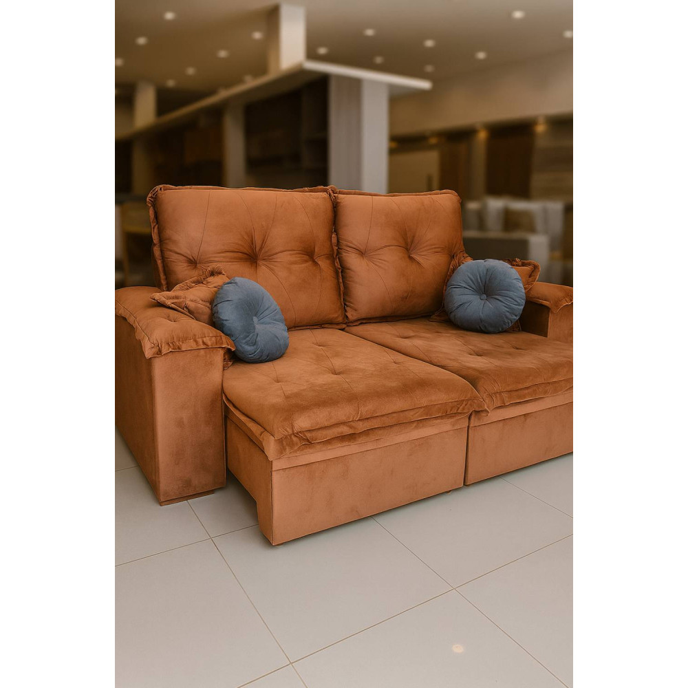 Sofá Retrátil e Reclinável Florida Confort 2m - Terracota