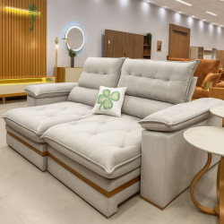 Sofá Colombia Retrátil Reclinável 2,50 - Prata