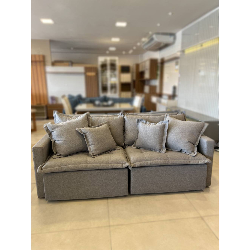 Sofá Cama Vogue Retrátil e Reclinável 2 m - Innove Estofados - Linho - Cinza