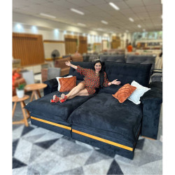 Sofá Colombia Retrátil Reclinável 2,50 - Preto