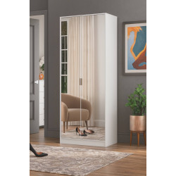 Sapateira Grife c/ 2 Porta Espelhada 1 Gaveta - Branco  Sapateira Grife c/ 2 Porta Espelhada 1 Gaveta - Branco