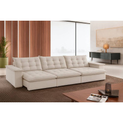 Sofá Niger Retrátil e Reclinável 3,10m - Bege