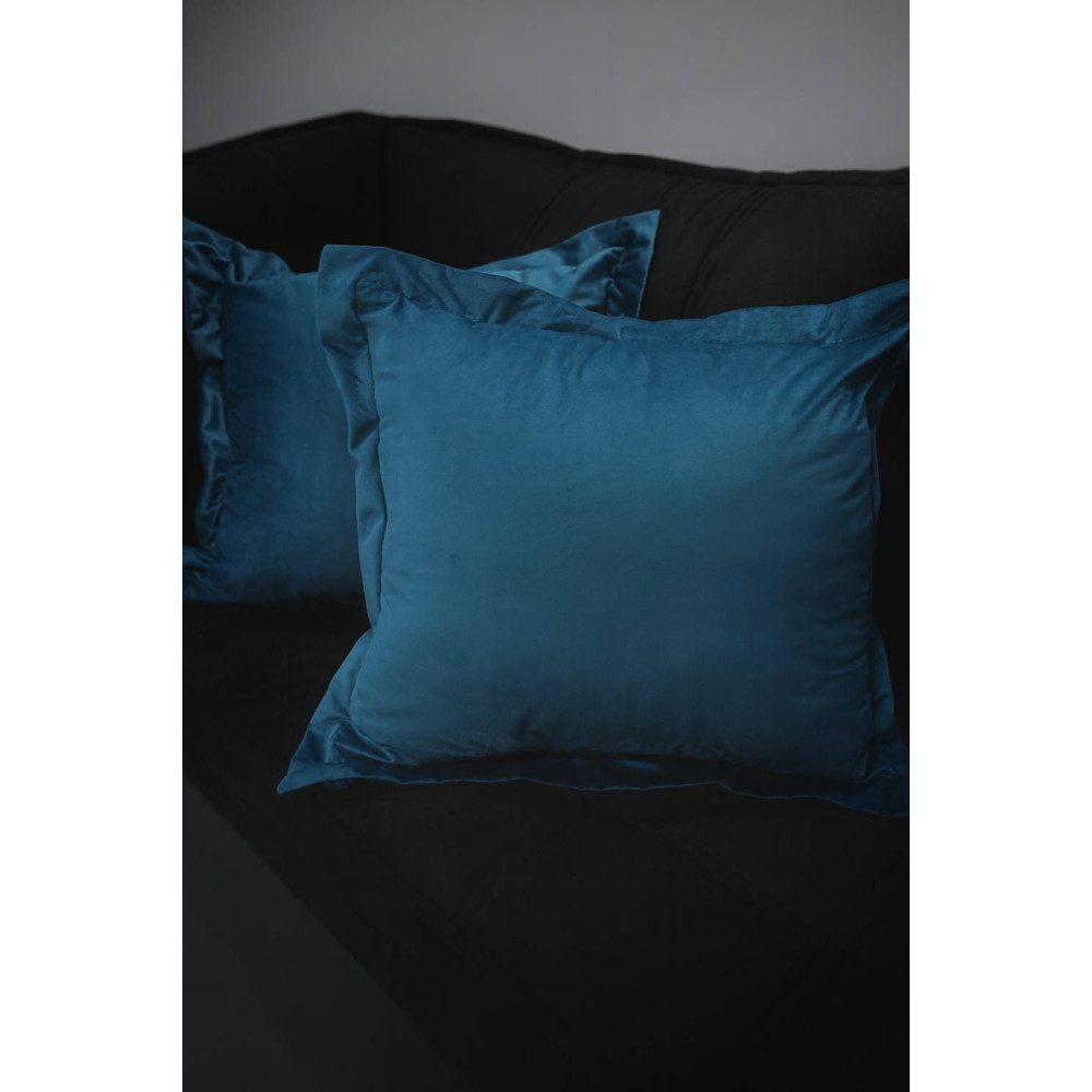 Kit 2 Almofadas Grandeza Confort Veludo com Ziper - Azul
