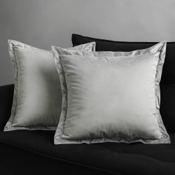 Kit 2 Almofadas Grandeza Confort Veludo com Ziper - Cinza