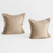 Kit 2 Almofadas Sonho Veludo com Ziper - Bege