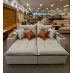 Sofá Chandon Retrátil Reclinável 2,56 - Linho Grafite