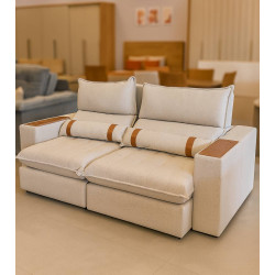 Sofá Retrátil e Reclinável Chanel confort 2,30m - Linho Bege