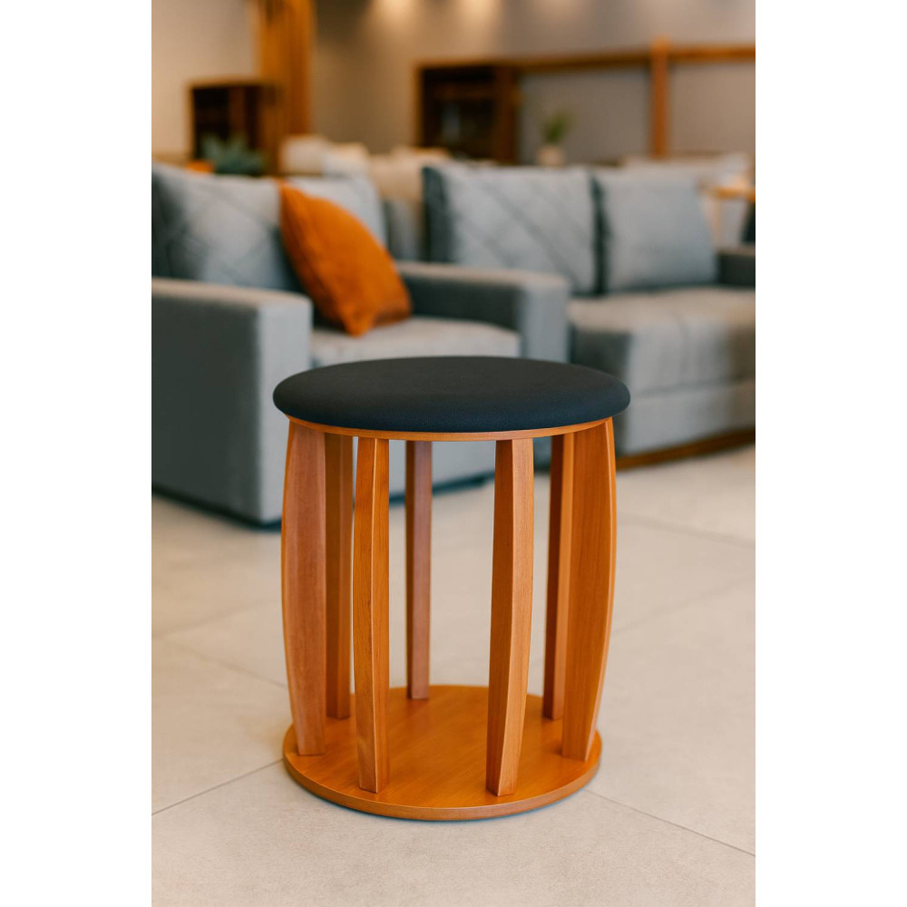 Puff Decorativo Paris - Linho Preto