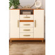 Cômoda Angra  4 Gavetas com 2 Porta - Cinamomo/ Off White